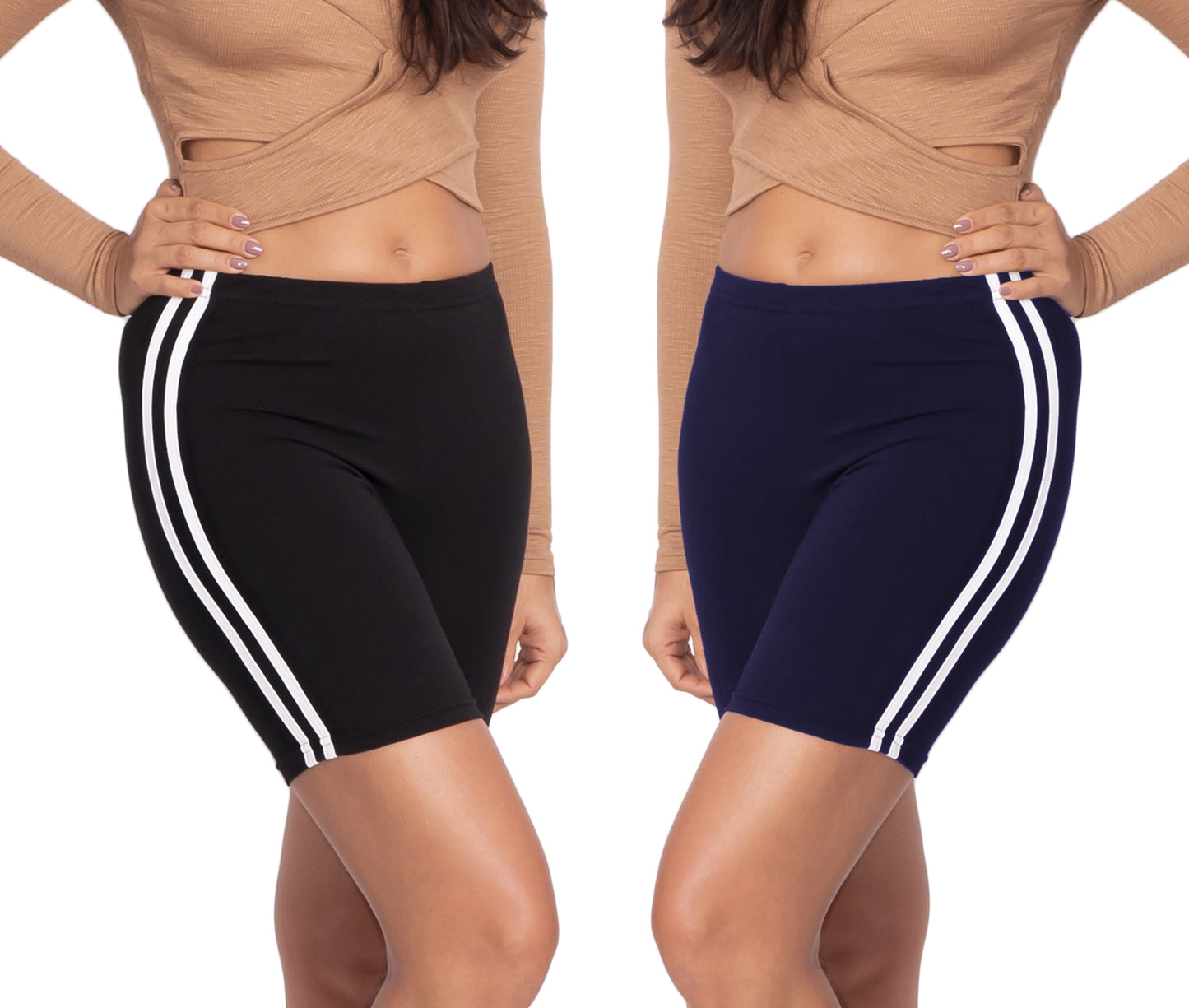 Shorts with a stripe