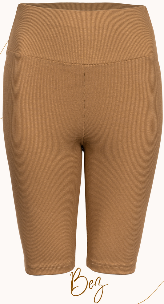 1/2 ribbed leggings with a high waist, cotton sports cyclists