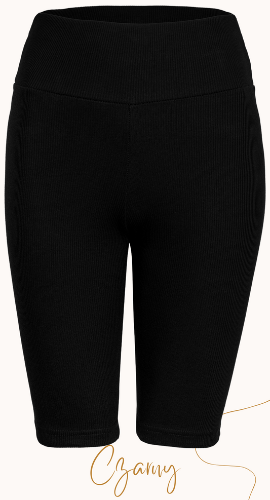 1/2 ribbed leggings with a high waist, cotton sports cyclists