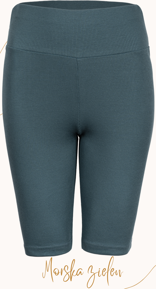 1/2 ribbed leggings with a high waist, cotton sports cyclists