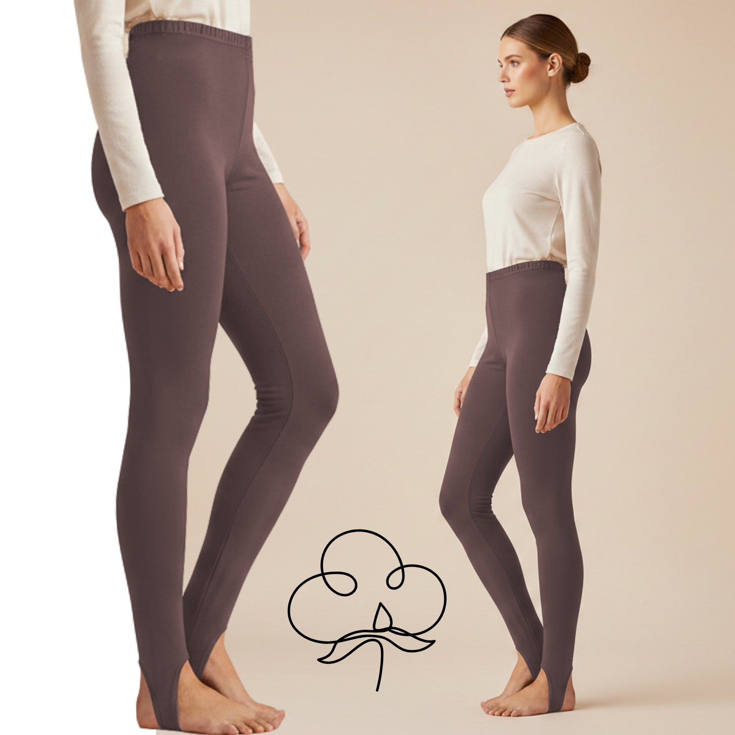 Legginsy Bawełniane Ocieplane „Narciarki” – Poczuj Przytulne Ciepło