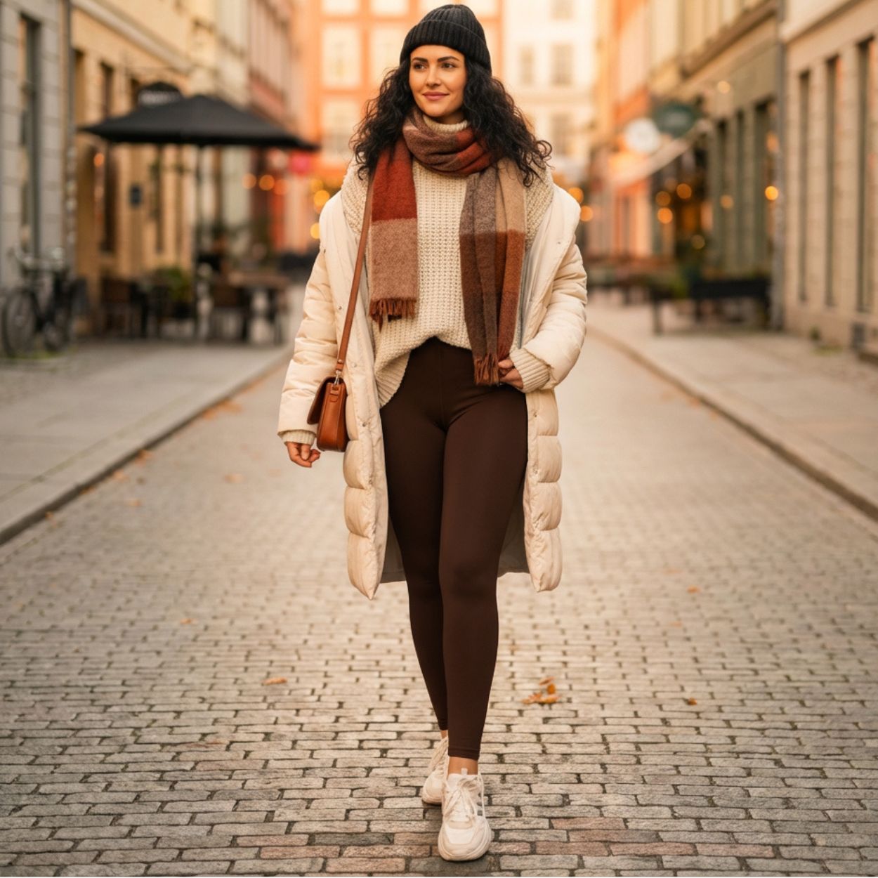 Legginsy bawełniane ocieplane