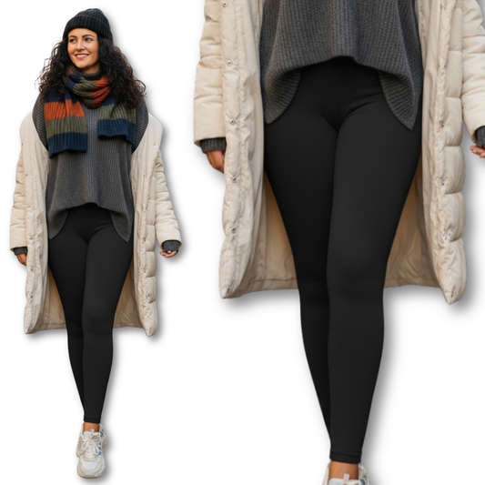 Legginsy bawełniane ocieplane
