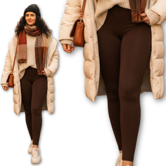 Legginsy bawełniane ocieplane