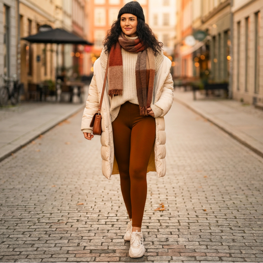 Legginsy bawełniane ocieplane