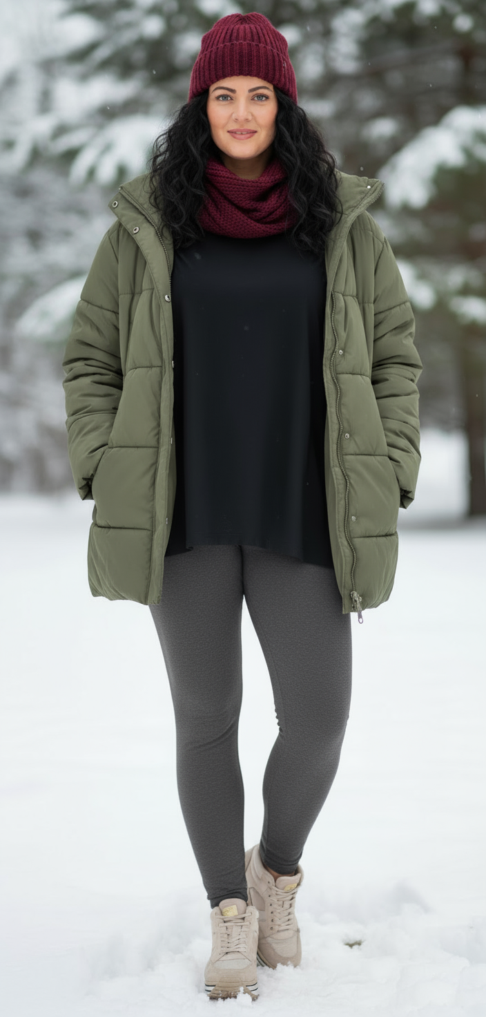 Legginsy bawełniane ocieplane