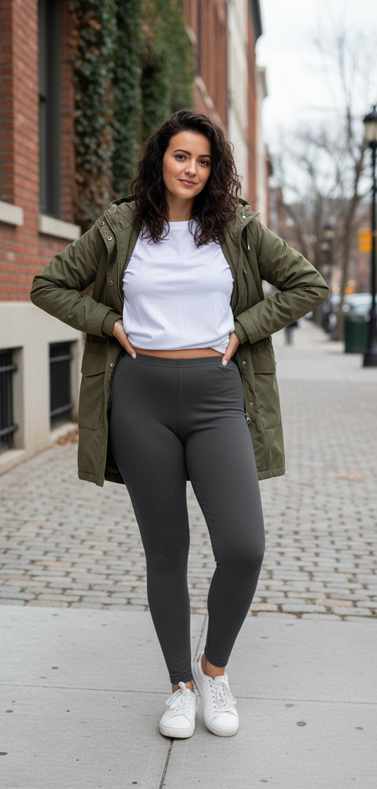 Legginsy bawełniane ocieplane