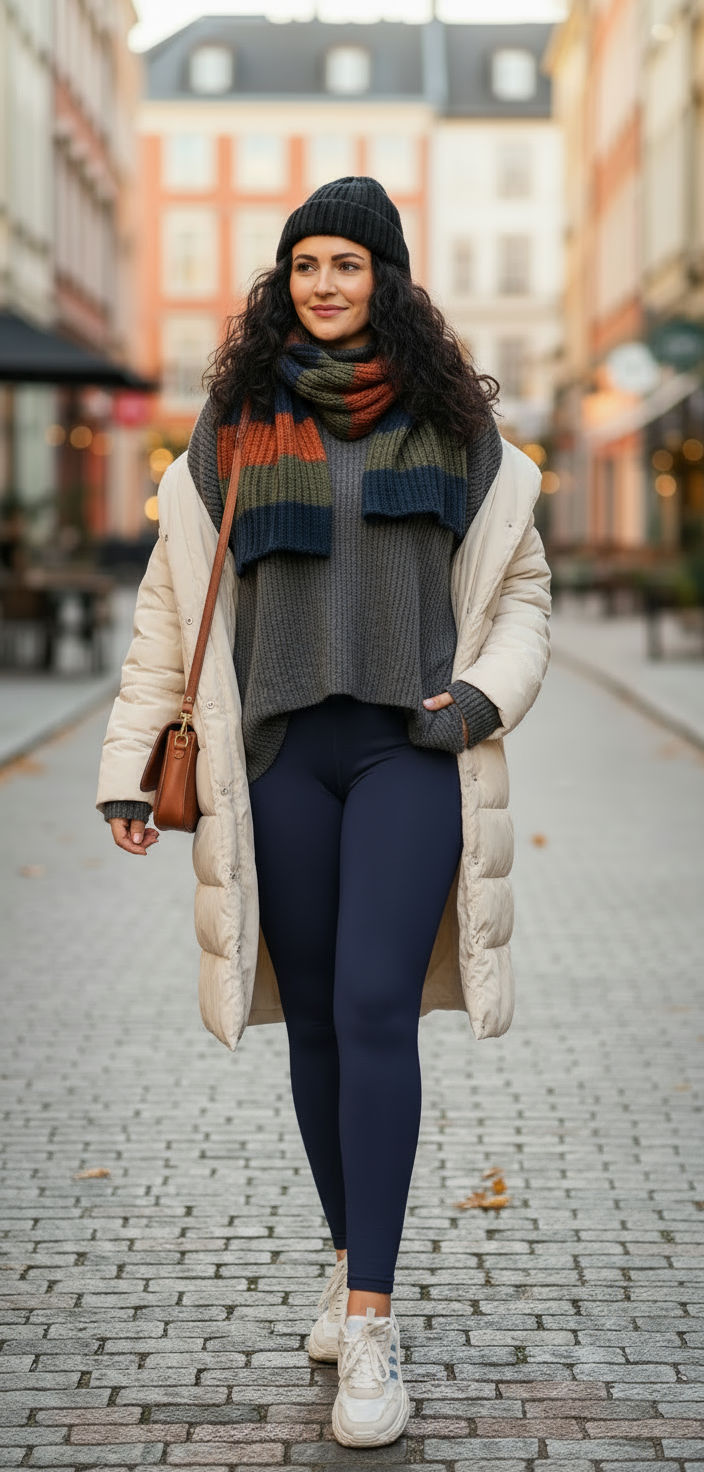 Legginsy bawełniane ocieplane