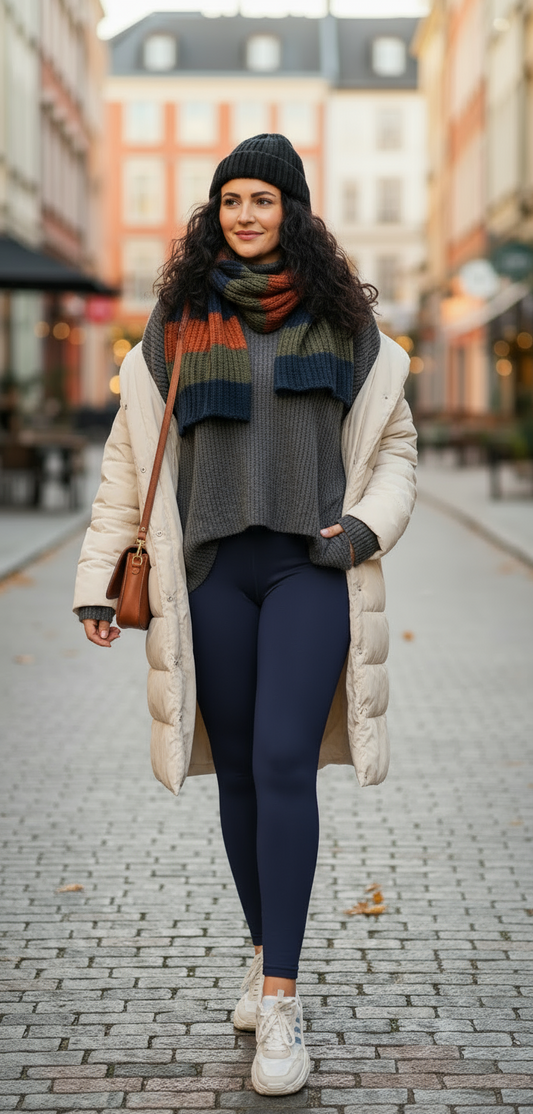 Legginsy bawełniane ocieplane