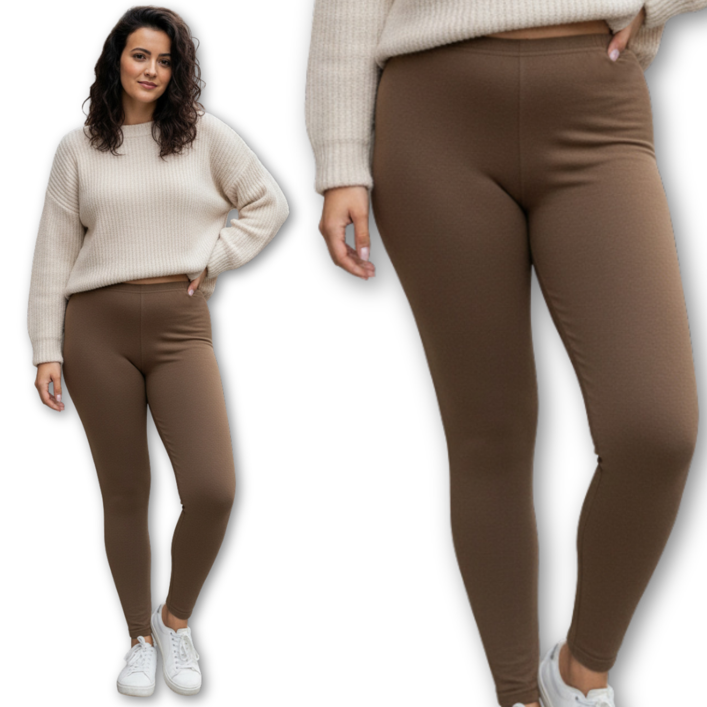 Legginsy bawełniane ocieplane