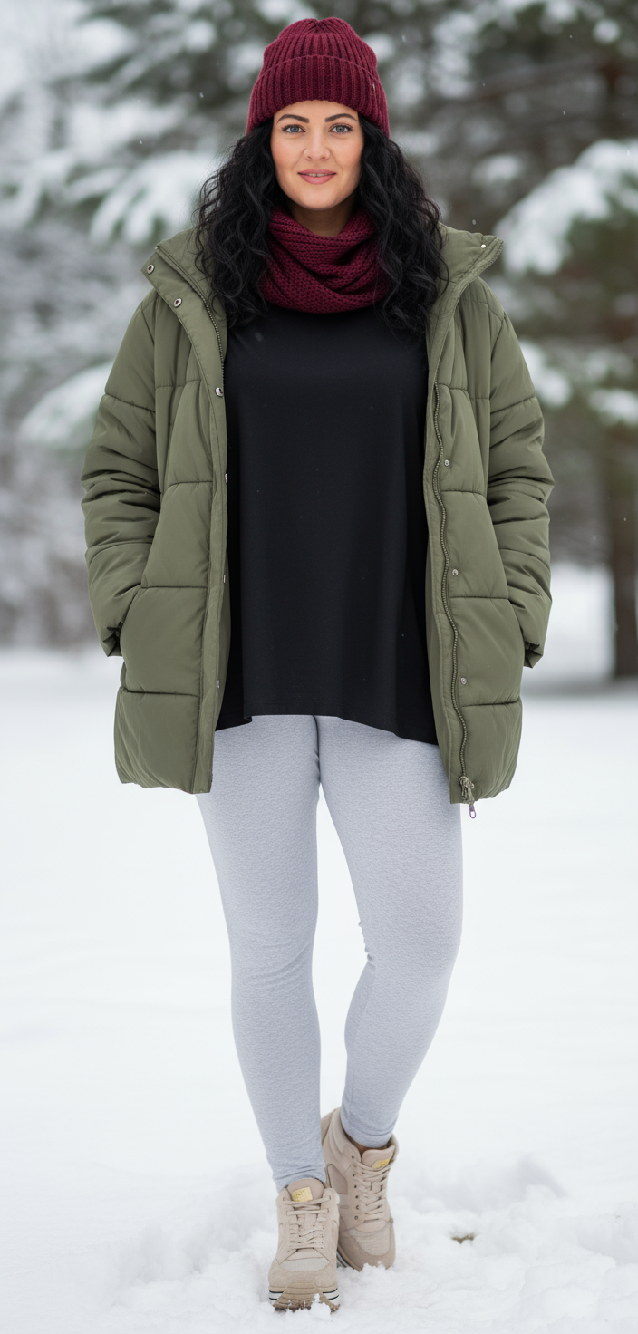 Legginsy bawełniane ocieplane