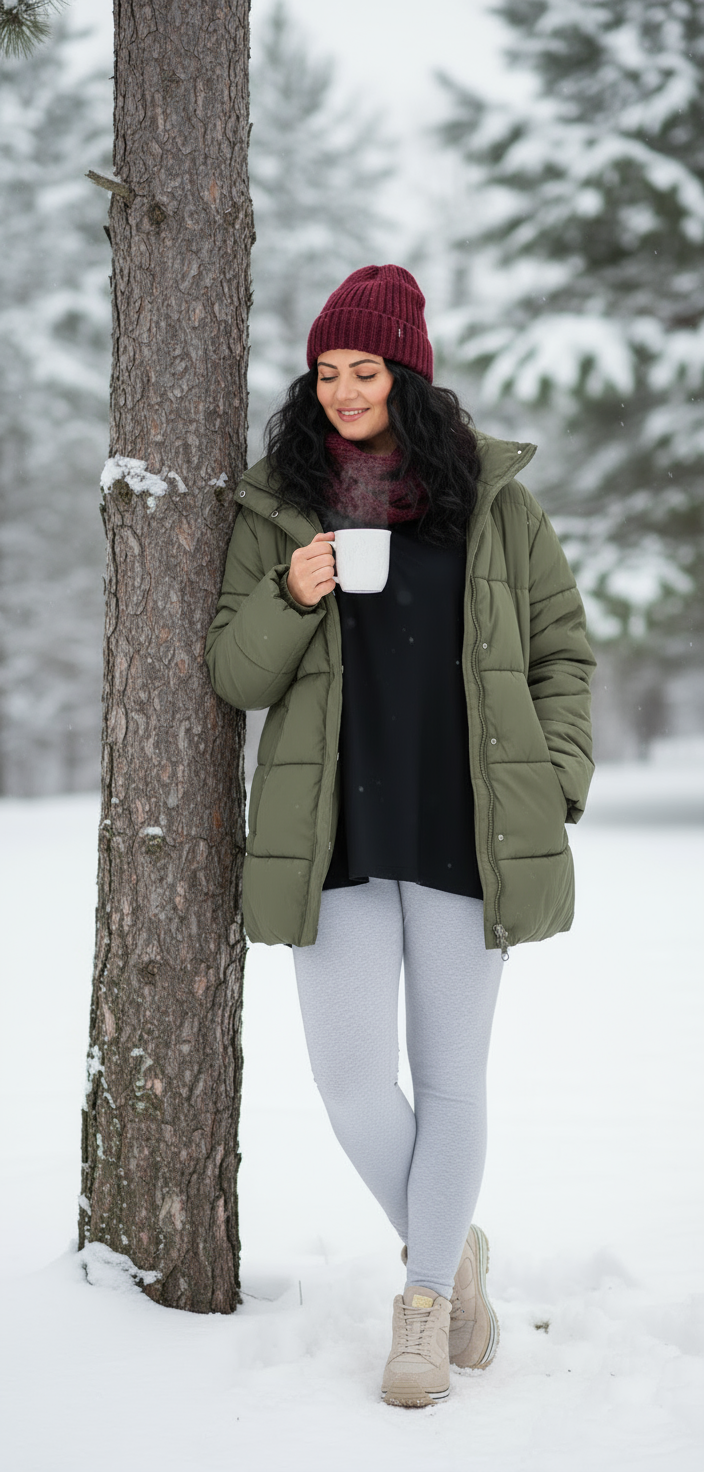 Legginsy bawełniane ocieplane